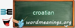 WordMeaning blackboard for croatian